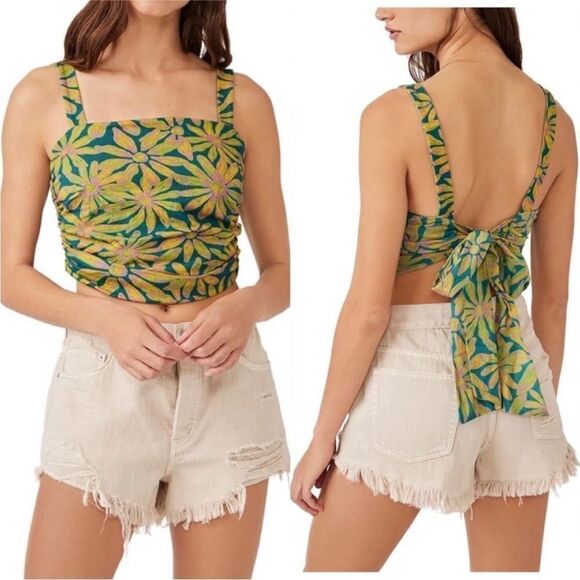 Free People NWT All Tied Up Top in tropical Combo Size Small - Picture 1 of 4